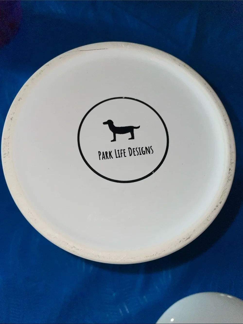 Park Life White Ceramic Cat Treat Jar with Lid